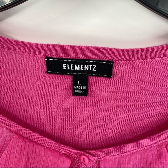 Elementz Fuchsia Layered Cardigan size L - Picture 3 of 3